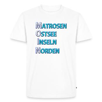 Marins Moin - T-shirt Premium bio Homme - blanc - Devant - Nico (187cm)