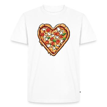 Pizza / Restauration rapide / Italienne / Margherita - T-shirt Premium bio Homme - blanc - Devant - Nico (187cm)