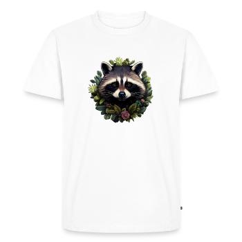 Raton laveur avec des fleurs - T-shirt Premium bio Homme - blanc - Devant - Nico (187cm)