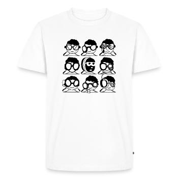 weird heads - Männer Premium Bio T-Shirt - Weiß - Vorne - Nico (187cm)