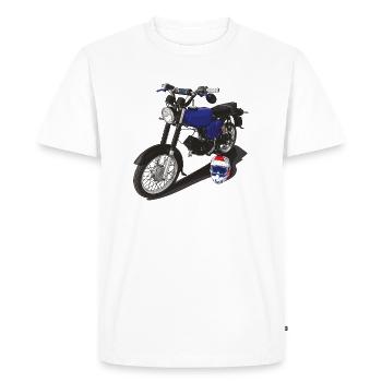 S51 (bleu foncé) // Illustration - T-shirt Premium bio Homme - blanc - Devant - Nico (187cm)