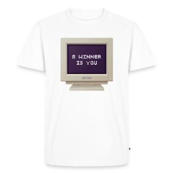 CRT Design - A winner is you - T-shirt Premium bio Homme - blanc - Devant - Nico (187cm)