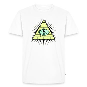 Illuminati Pyramid - Men's Premium Organic T-Shirt - white - Front - Nico (187cm)
