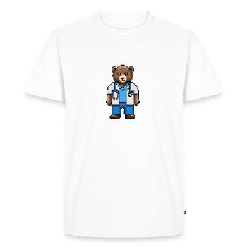 La saga de l’ours - DOCTEUR - T-shirt Premium bio Homme - blanc - Devant - Nico (187cm)