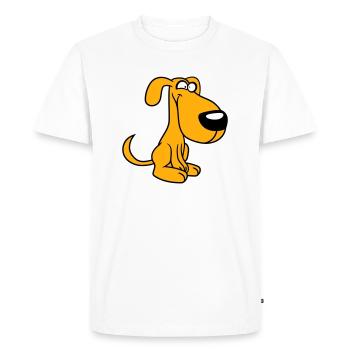Dog, Crazy, Small, Happy, Funny, Silly, Cool - Men's Premium Organic T-Shirt - white - Front - Nico (187cm)