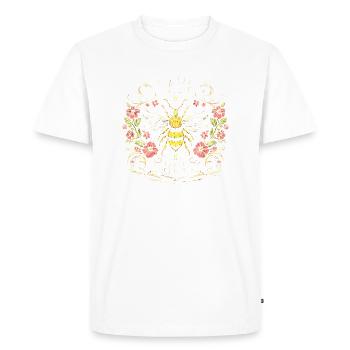 Save the Bees T-Shirt Fleurs Vintage - T-shirt Premium bio Homme - blanc - Devant - Nico (187cm)