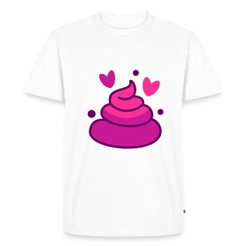 POOP LOVE - T-shirt Premium bio Homme - blanc - Devant - Nico (187cm)
