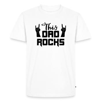 Cool papa rocks rocker salutation - T-shirt Premium bio Homme - blanc - Devant - Nico (187cm)