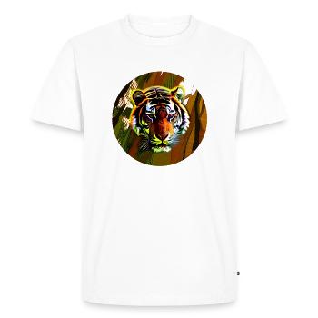 Tête de tigre - T-shirt Premium bio Homme - blanc - Devant - Nico (187cm)