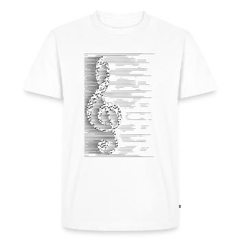 la musique partout avec soi - T-shirt Premium bio Homme - blanc - Devant - Nico (187cm)