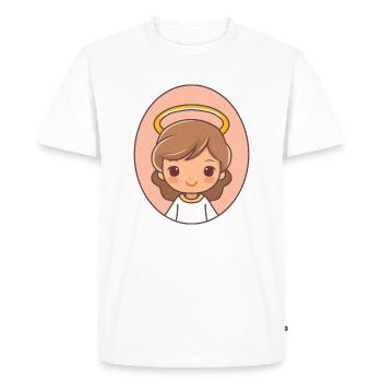 Engel mit Heiligenschein im Oval - Männer Premium Bio T-Shirt - Weiß - Vorne - Nico (187cm)