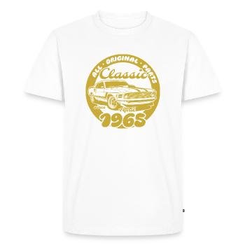 60e anniversaire - Muscle car classique 04/1965 - T-shirt Premium bio Homme - blanc - Devant - Nico (187cm)