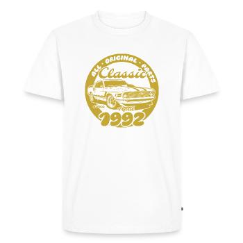 33. Geburtstag - Klassiker Musclecar 04/1992 - Männer Premium Bio T-Shirt - Weiß - Vorne - Nico (187cm)