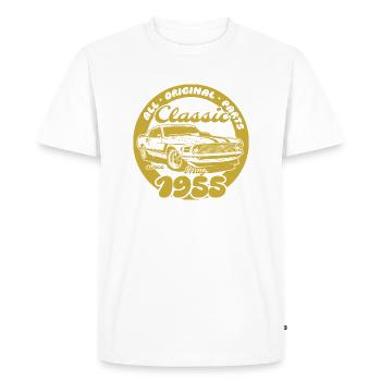 70. Geburtstag - Klassiker Musclecar 05/1955 - Männer Premium Bio T-Shirt - Weiß - Vorne - Nico (187cm)