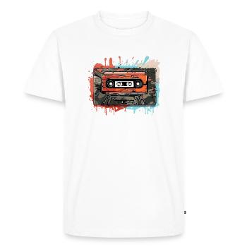 Cassette cassette rétro classique cassette - T-shirt Premium bio Homme - blanc - Devant - Nico (187cm)