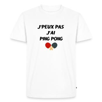 J peux pas j ai ping pong - T-shirt Premium bio Homme - blanc - Devant - Nico (187cm)