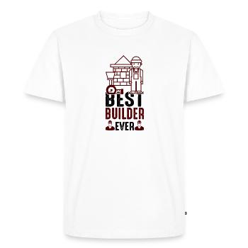 Best Builder Ever - black - Bauherr - Men's Premium Organic T-Shirt - white - Front - Nico (187cm)
