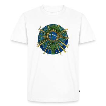 ORDEM E PROGRESSO - T-shirt Premium bio Homme - blanc - Devant - Nico (187cm)