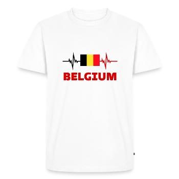 Belgium Football 2022 heartbeat - Men's Premium Organic T-Shirt - white - Front - Nico (187cm)