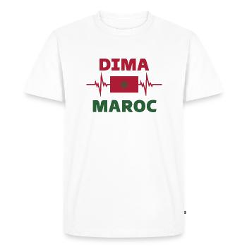 Dima Maroc Maroc Football 2022 - T-shirt Premium bio Homme - blanc - Devant - Nico (187cm)
