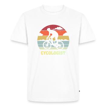 Cycologue Cyclisme Cyclisme - T-shirt Premium bio Homme - blanc - Devant - Nico (187cm)