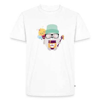 Ours avec abeille - T-shirt Premium bio Homme - blanc - Devant - Nico (187cm)
