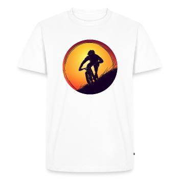 Descente BMX Biker Sonnenuntergang Sunset Design - T-shirt Premium bio Homme - blanc - Devant - Nico (187cm)