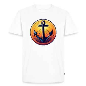Anchor Sunset Red Colors - Men's Premium Organic T-Shirt - white - Front - Nico (187cm)