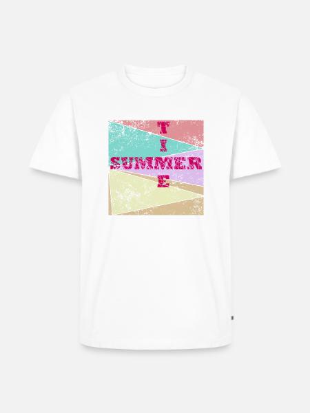 Sommerzeit - Männer Premium Bio T-Shirt - Weiß