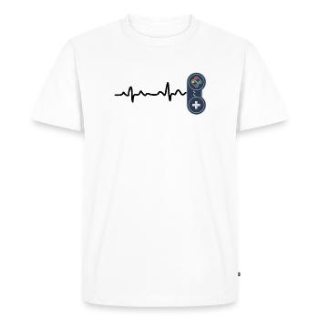 Heartbeat Console Gamer Gift Idea - Men's Premium Organic T-Shirt - white - Front - Nico (187cm)
