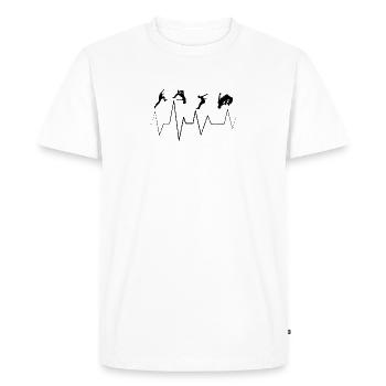 Parkour battement de coeur - T-shirt Premium bio Homme - blanc - Devant - Nico (187cm)