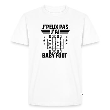 J'Peux Pas J'ai Baby Foot - T-shirt Premium bio Homme - blanc - Devant - Nico (187cm)