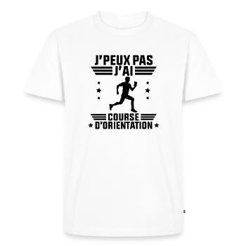 J'Peux Pas J'ai Course D'orientation - T-shirt Premium bio Homme - blanc - Devant - Nico (187cm)