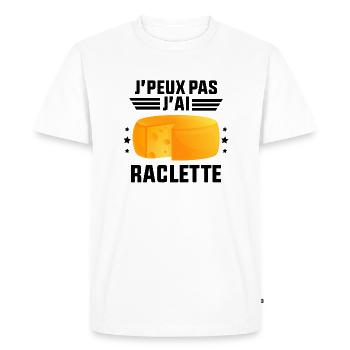 J'Peux Pas J'ai Raclette - T-shirt Premium bio Homme - blanc - Devant - Nico (187cm)