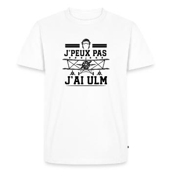 Je peux pas j'ai ULM avion Aviation Voler Pilote - T-shirt Premium bio Homme - blanc - Devant - Nico (187cm)