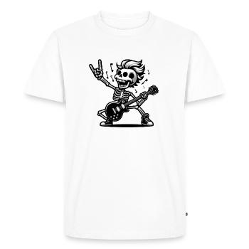 Rockeur homme guitariste - T-shirt Premium bio Homme - blanc - Devant - Nico (187cm)