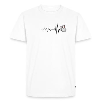Bowling boule bowling heartbeat - T-shirt Premium bio Homme - blanc - Devant - Nico (187cm)
