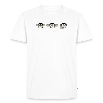 3 monkeys - Men's Premium Organic T-Shirt - white - Front - Nico (187cm)