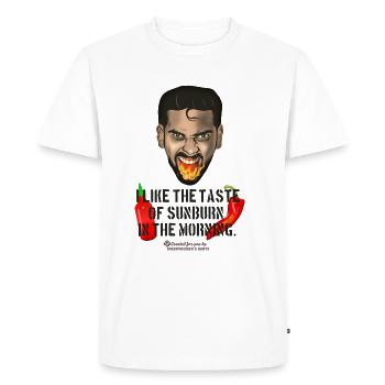 Chili saying sunburn - Men's Premium Organic T-Shirt - white - Front - Nico (187cm)