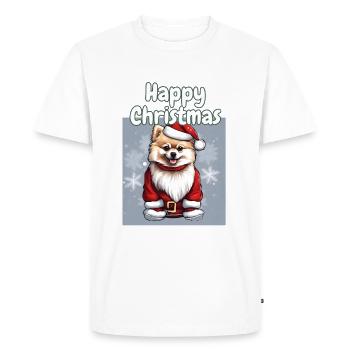 Motif de Noël poméranien - T-shirt Premium bio Homme - blanc - Devant - Nico (187cm)