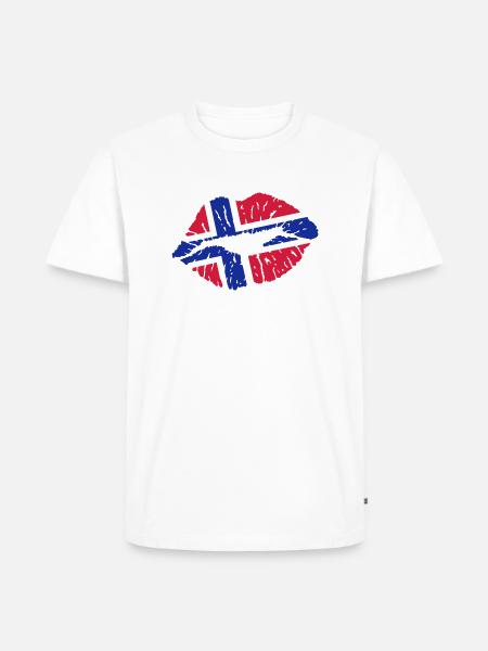 Kussmund (Norwegen, Island) - Männer Premium Bio T-Shirt - Weiß