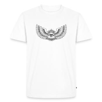 L'oeil de la providence. Noir - T-shirt Premium bio Homme - blanc - Devant - Nico (187cm)