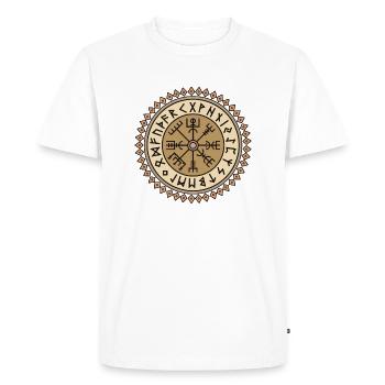 Police rune du symbole Vegvisir - T-shirt Premium bio Homme - blanc - Devant - Nico (187cm)