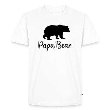 Papa Bear Best Dad Gift Idea Family - Men's Premium Organic T-Shirt - white - Front - Nico (187cm)