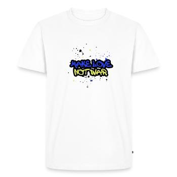 faire l’amour pas la guerre, l’ukraine, la guerre, les graffitis - T-shirt Premium bio Homme - blanc - Devant - Nico (187cm)