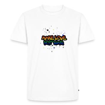 make love not war, rainbow, graffiti, art, art - Men's Premium Organic T-Shirt - white - Front - Nico (187cm)