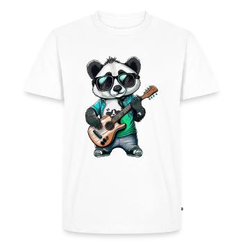 Panda Rocker - T-shirt Premium bio Homme - blanc - Devant - Nico (187cm)