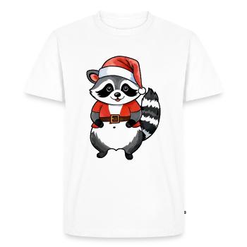Raton laveur Noël Aquarelles - T-shirt Premium bio Homme - blanc - Devant - Nico (187cm)