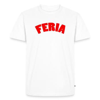 Feria logo - T-shirt Premium bio Homme - blanc - Devant - Nico (187cm)