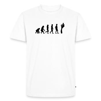 Leek evolution - Men's Premium Organic T-Shirt - white - Front - Nico (187cm)